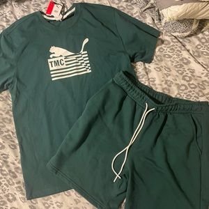 New Mens Puma shorts and Tshirt set